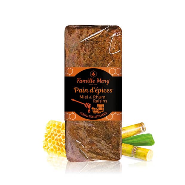Pain d'épices miel et rhum raisins