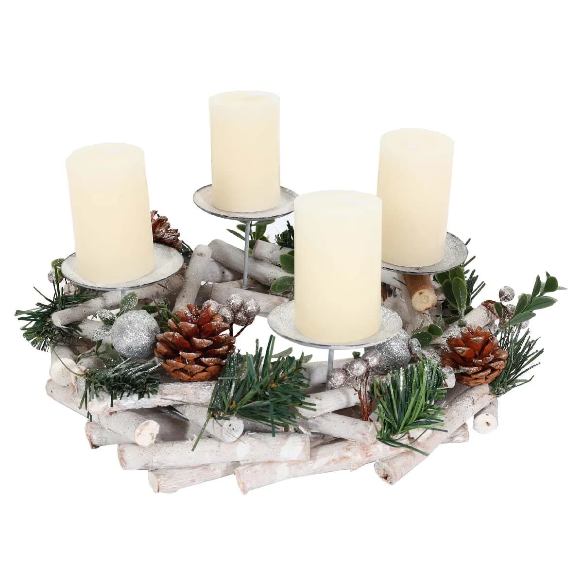 Couronne de Noël argentée