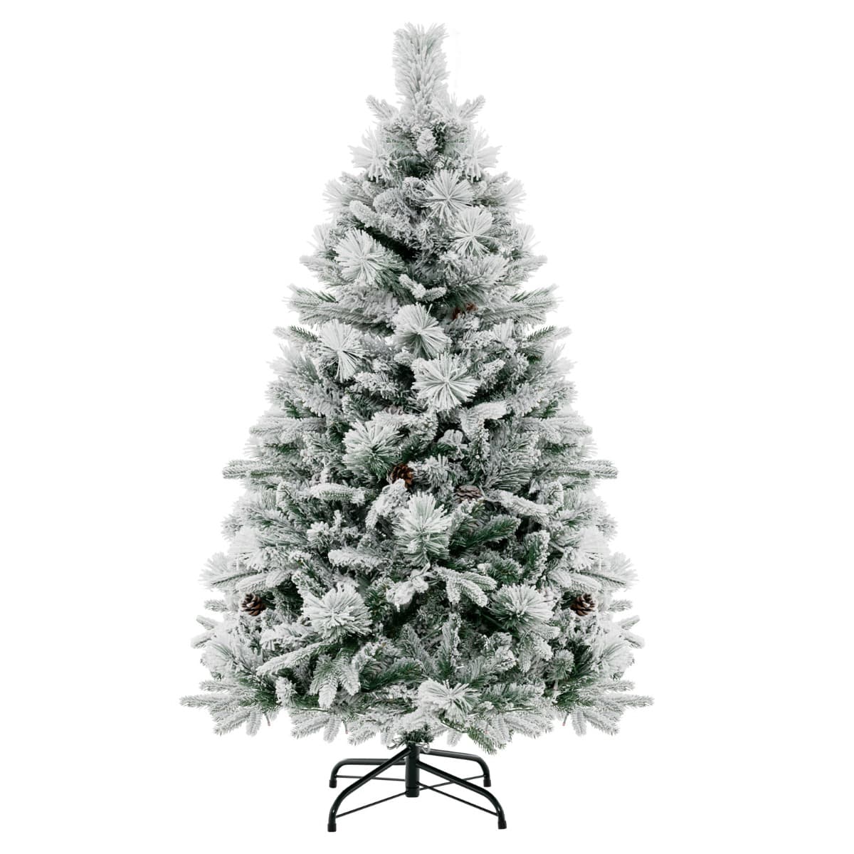 CostwaySapin de Noël Artificiel 136 cm avec Aiguilles de Pin 472 Branches 160 Lumières LED et 26 Cônes de Pin 8 Modes d'Éclairage Décoration de Noël