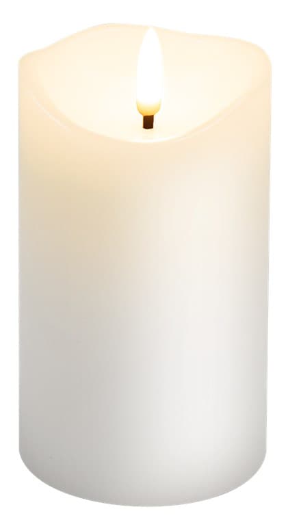 Bougie LED en cire véritable Goobay, blanche, 7,5 x 12,5 cm