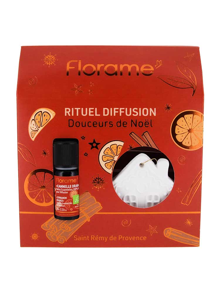 Florame Coffret Huile Essentielle Cannelle Orange Bio 10 ML et sa Décoration à Parfumer