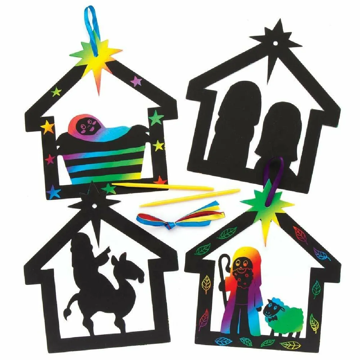 Baker Ross Décorations de Crèche Noël 8pcs