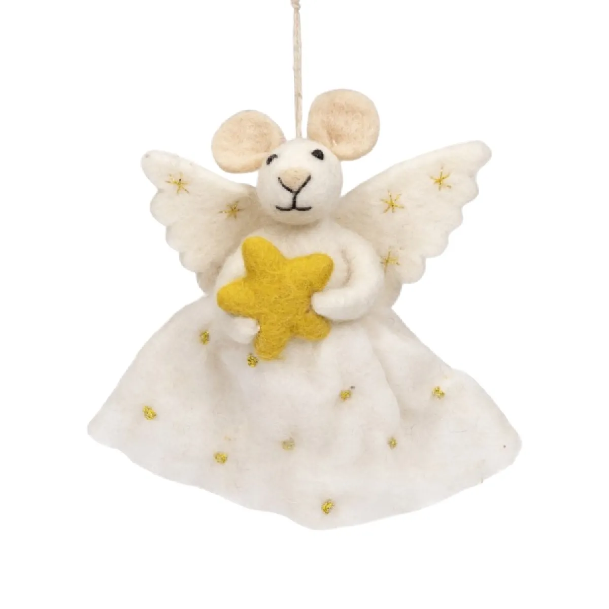 Sass & belle Suspension souris ange - Blanc