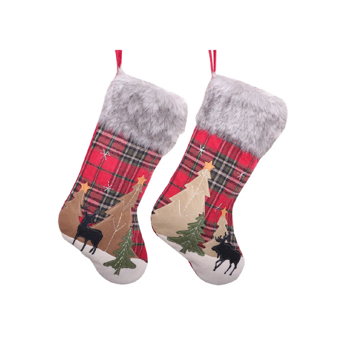C332 Sacs à Cadeaux Chaussettes Noël (2 pcs)