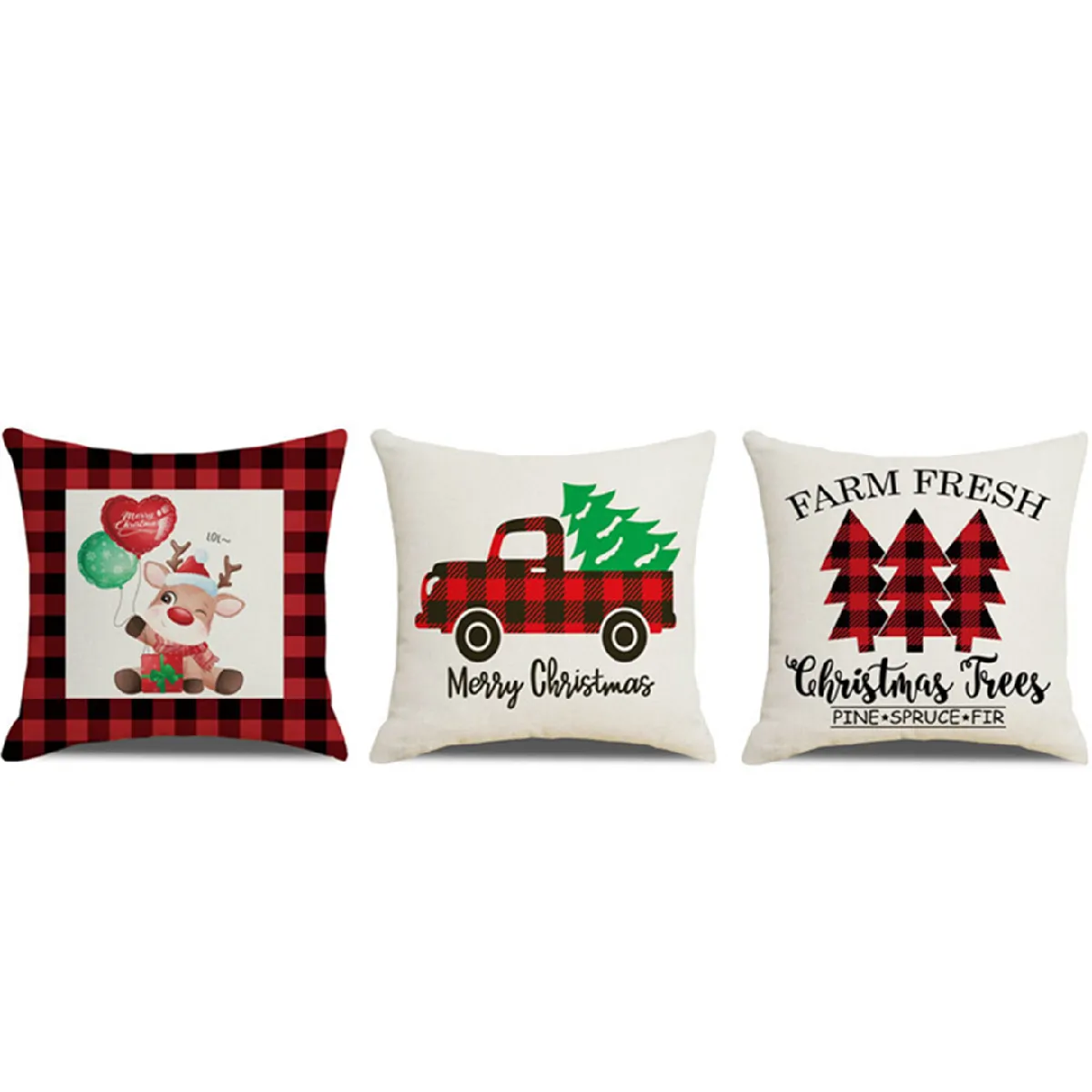 P122 Taie d'oreiller Noël Rouge - 45x45cm