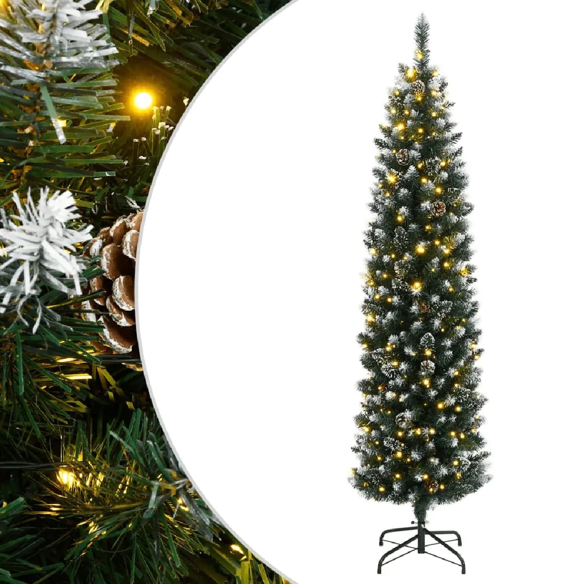 vidaXL Sapin de Noël mince LED - 210 cm