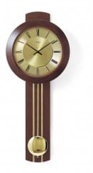 Horloge murale à balancier en bois de noyer radio pilotée