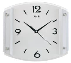 Horloge murale radio-pilotée en verre forme tonneau matière : Aluminium