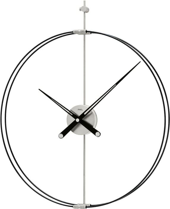 Horloge murale moderne en carbone argenté couleur : Argenté