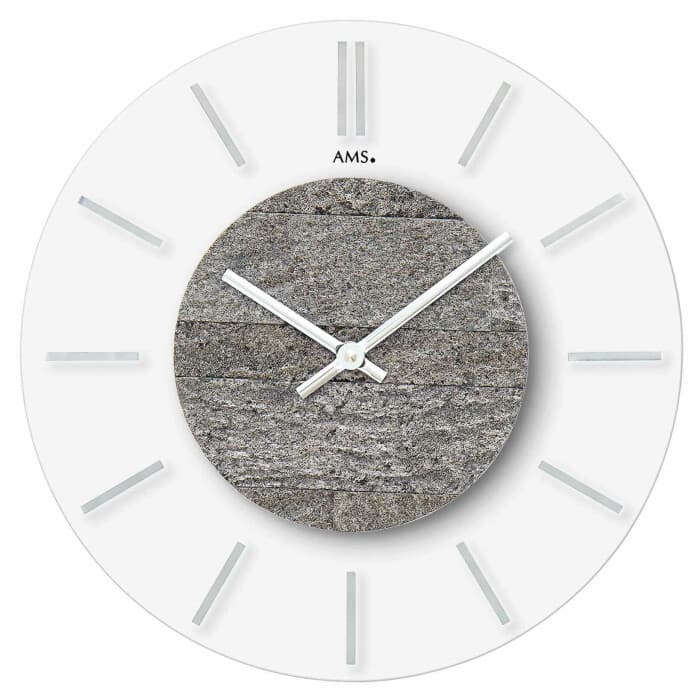 Horloge murale moderne en pierre grise couleur : Pierre grise