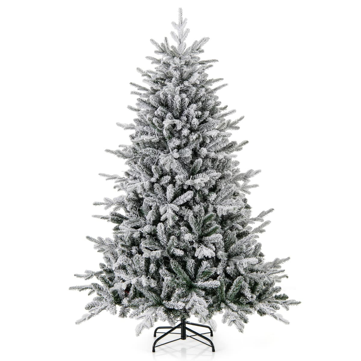 CostwaySapin de Noël Artificiel 8 Modes d'Eclairage Lumières LED Multicolores Pointes de Branches en PVC et PE Haute de 186cm