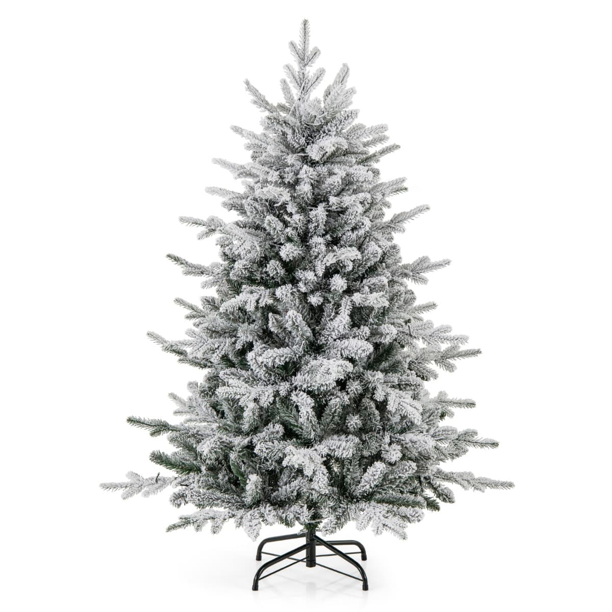 CostwaySapin de Noël Artificiel 8 Modes d'Eclairage Lumières LED Multicolores Pointes de Branches en PVC et PE Haute de 135cm